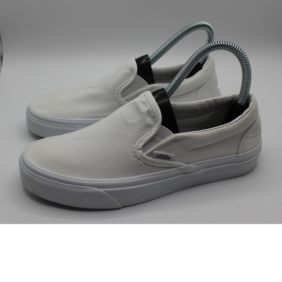 Vans Shoes - Vans Classic Slip-On‎ White Canvas Sneakers VN000EYEBWW Mens 5 Womens 6.5